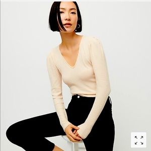 J. Crew Cream V-Neck Sweater